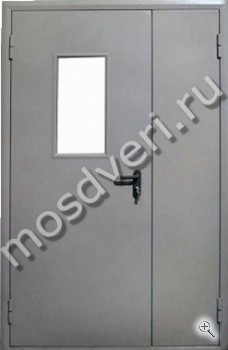 Двустворчатая дверь со стеклом, простой окрас - купить от производителя Мосдвери Двустворчатая дверь со стеклом, простой окрас